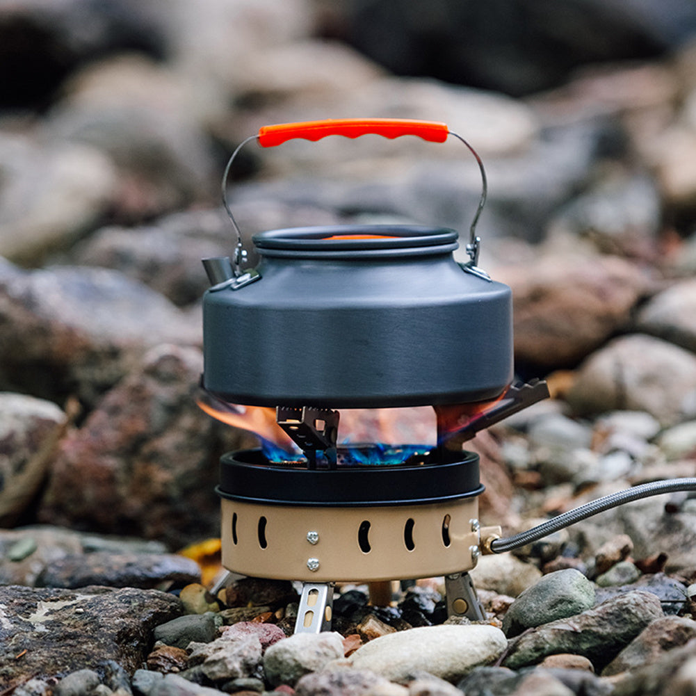 Portable Windproof Camping Gas Stove Set, Butane-Fueled, 1KG, Ideal for 3-5 People