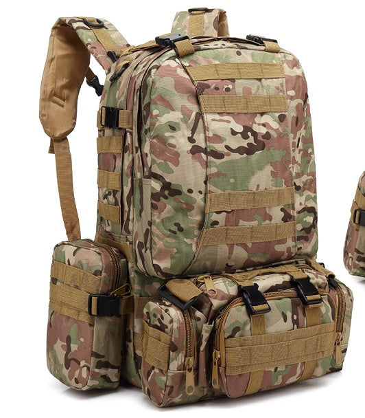 Men's Tactical Travel Backpack – Large Army Camouflage Oxford Cloth, Dual-Shoulder Mountaineering Bag for Outdoor Adventures