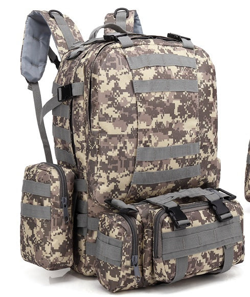 Men's Tactical Travel Backpack – Large Army Camouflage Oxford Cloth, Dual-Shoulder Mountaineering Bag for Outdoor Adventures