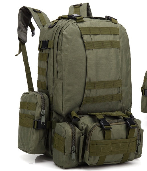 Men's Tactical Travel Backpack – Large Army Camouflage Oxford Cloth, Dual-Shoulder Mountaineering Bag for Outdoor Adventures