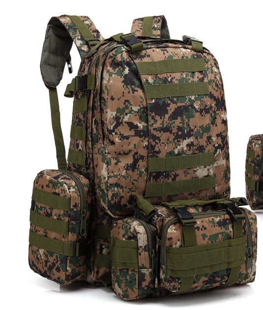 Men's Tactical Travel Backpack – Large Army Camouflage Oxford Cloth, Dual-Shoulder Mountaineering Bag for Outdoor Adventures