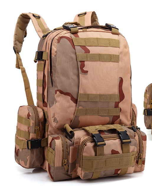 Men's Tactical Travel Backpack – Large Army Camouflage Oxford Cloth, Dual-Shoulder Mountaineering Bag for Outdoor Adventures