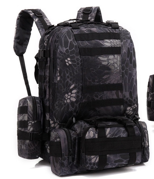 Men's Tactical Travel Backpack – Large Army Camouflage Oxford Cloth, Dual-Shoulder Mountaineering Bag for Outdoor Adventures