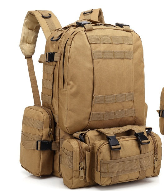 Men's Tactical Travel Backpack – Large Army Camouflage Oxford Cloth, Dual-Shoulder Mountaineering Bag for Outdoor Adventures