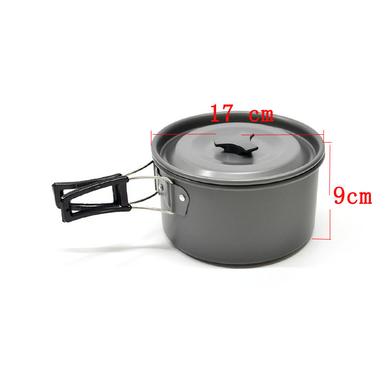 Outdoor Portable Camping Cooker Set for 2-3 People, Advanced Hard Alumina with Teapot
