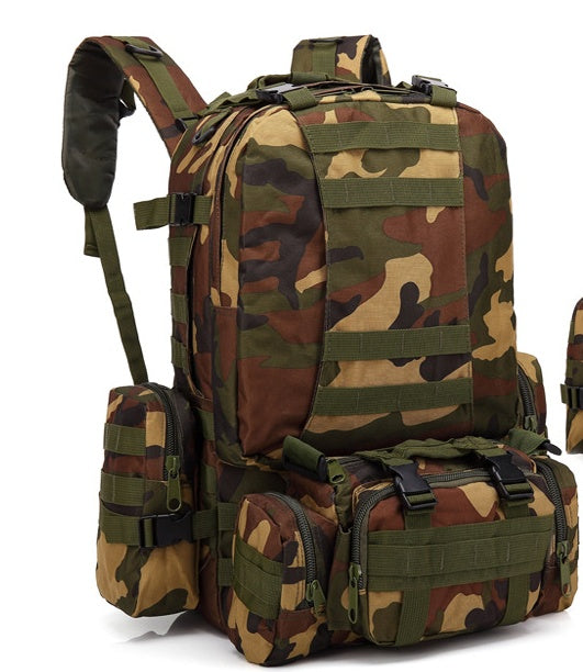 Men's Tactical Travel Backpack – Large Army Camouflage Oxford Cloth, Dual-Shoulder Mountaineering Bag for Outdoor Adventures