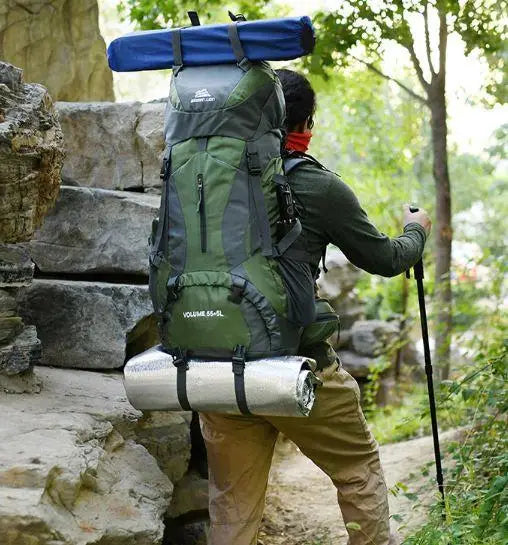 Professional Mountaineering Backpack – Large Capacity Outdoor Camping Bag with Zipper Pocket & Computer Sleeve, Gender-Neutral