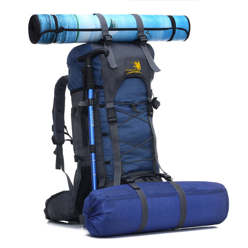 60L Waterproof Outdoor Shoulder Bag with Rain Cover – Lightweight Camping & Hiking Gear for All-Weather Adventure