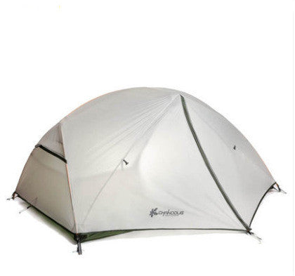 Double Tent Anti-Rain Camping Tent for 2 with Aluminum Alloy Frame Lightweight Waterproof Oxford Cloth and Silicon Coated Nylon
