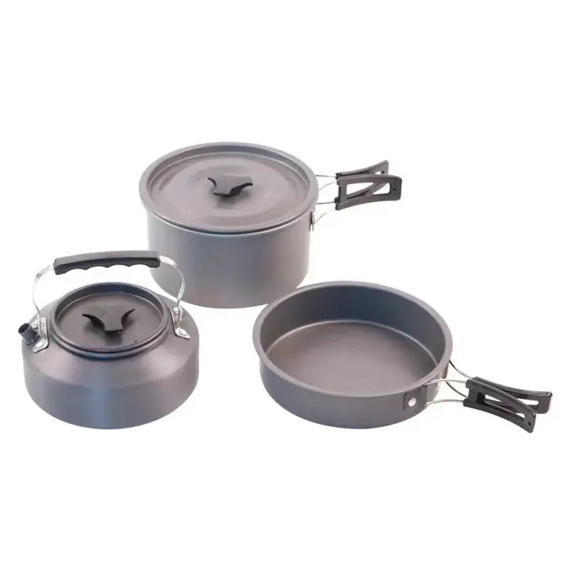 Outdoor Portable Camping Cooker Set for 2-3 People, Advanced Hard Alumina with Teapot
