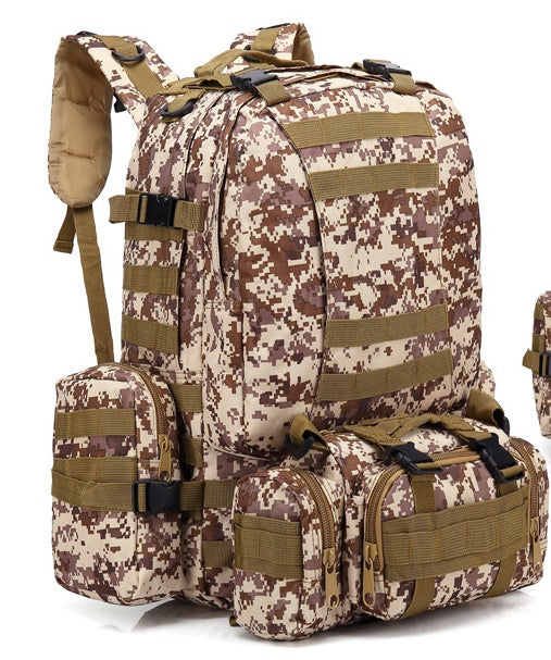 Men's Tactical Travel Backpack – Large Army Camouflage Oxford Cloth, Dual-Shoulder Mountaineering Bag for Outdoor Adventures