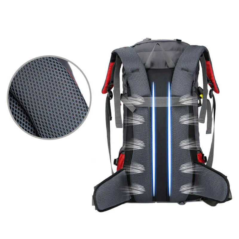 Professional Mountaineering Backpack – Large Capacity Outdoor Camping Bag with Zipper Pocket & Computer Sleeve, Gender-Neutral