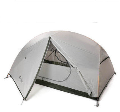 Double Tent Anti-Rain Camping Tent for 2 with Aluminum Alloy Frame Lightweight Waterproof Oxford Cloth and Silicon Coated Nylon
