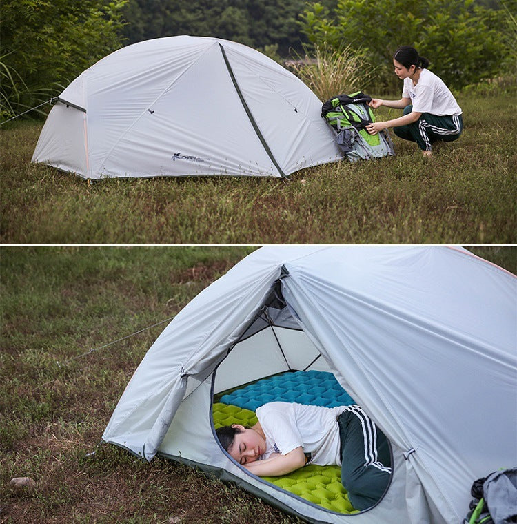 Double Tent Anti-Rain Camping Tent for 2 with Aluminum Alloy Frame Lightweight Waterproof Oxford Cloth and Silicon Coated Nylon