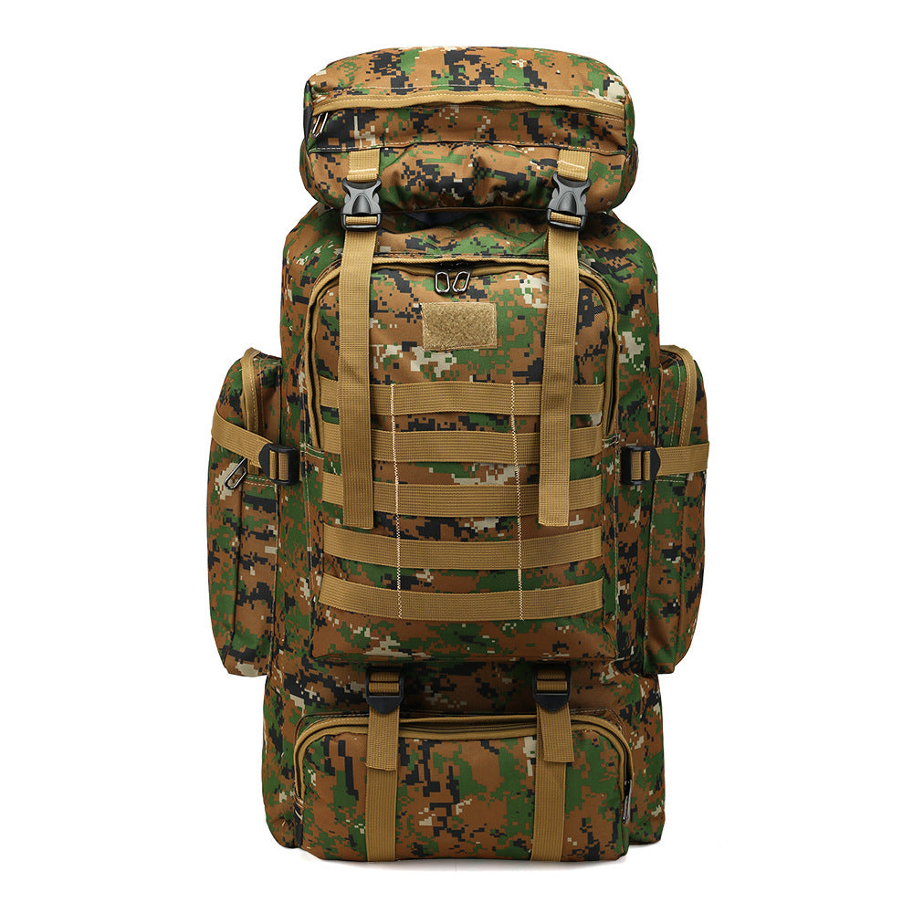 Large Capacity Oxford Cloth Outdoor Sports Mountaineering Bag – 72x34x17cm, Breathable & Shockproof, Camouflage Pattern