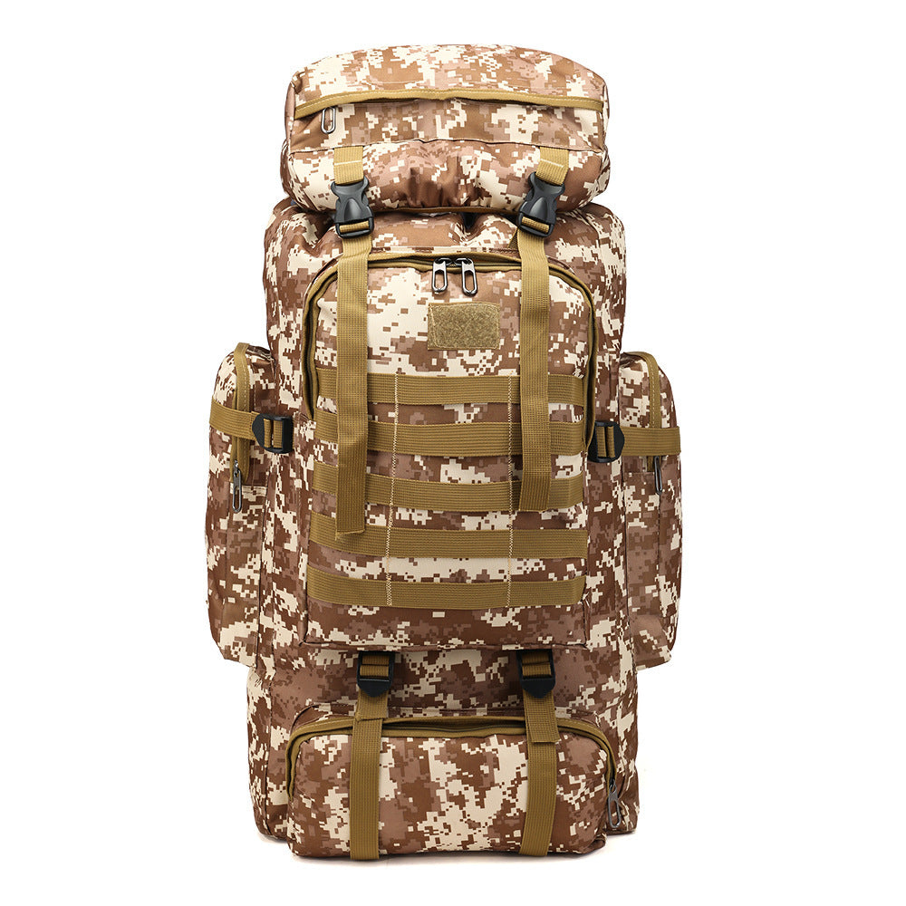 Large Capacity Oxford Cloth Outdoor Sports Mountaineering Bag – 72x34x17cm, Breathable & Shockproof, Camouflage Pattern