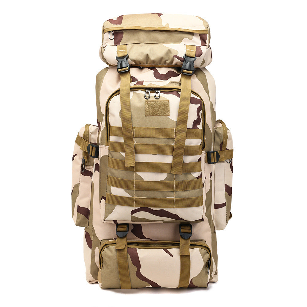Large Capacity Oxford Cloth Outdoor Sports Mountaineering Bag – 72x34x17cm, Breathable & Shockproof, Camouflage Pattern