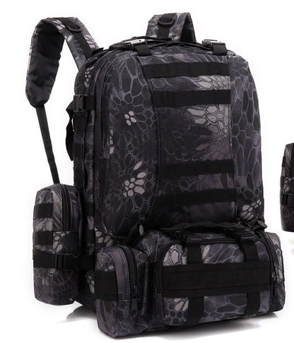 Men's Tactical Travel Backpack – Large Army Camouflage Oxford Cloth, Dual-Shoulder Mountaineering Bag for Outdoor Adventures