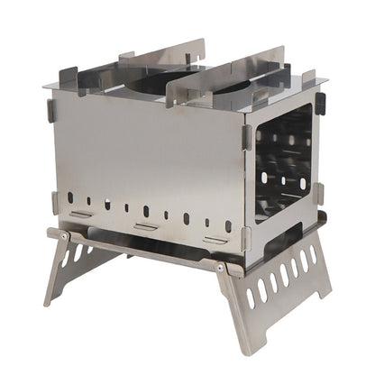 Outdoor Folding Charcoal Stove Barbecue Rack, Multi-Fuel Split Design, Compact and Portable