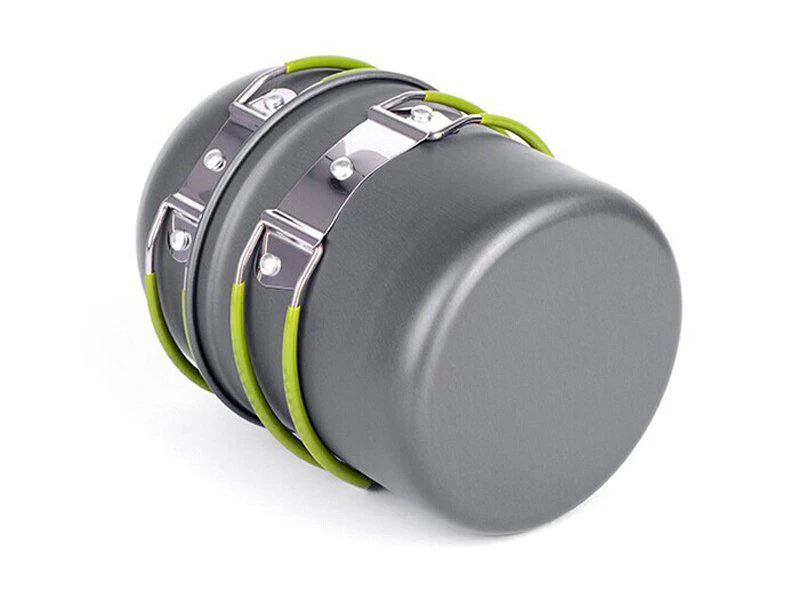 Outdoor Portable Camping Cooker with Cutlery Set, Lightweight Aluminum Alloy for 1-2 People