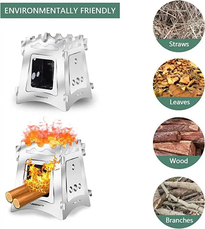Cassette Stove Outdoor Camping Cookout Mini Stove, Multi-Purpose Charcoal Grill for 3-5 People