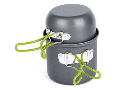 Outdoor Portable Camping Cooker with Cutlery Set, Lightweight Aluminum Alloy for 1-2 People