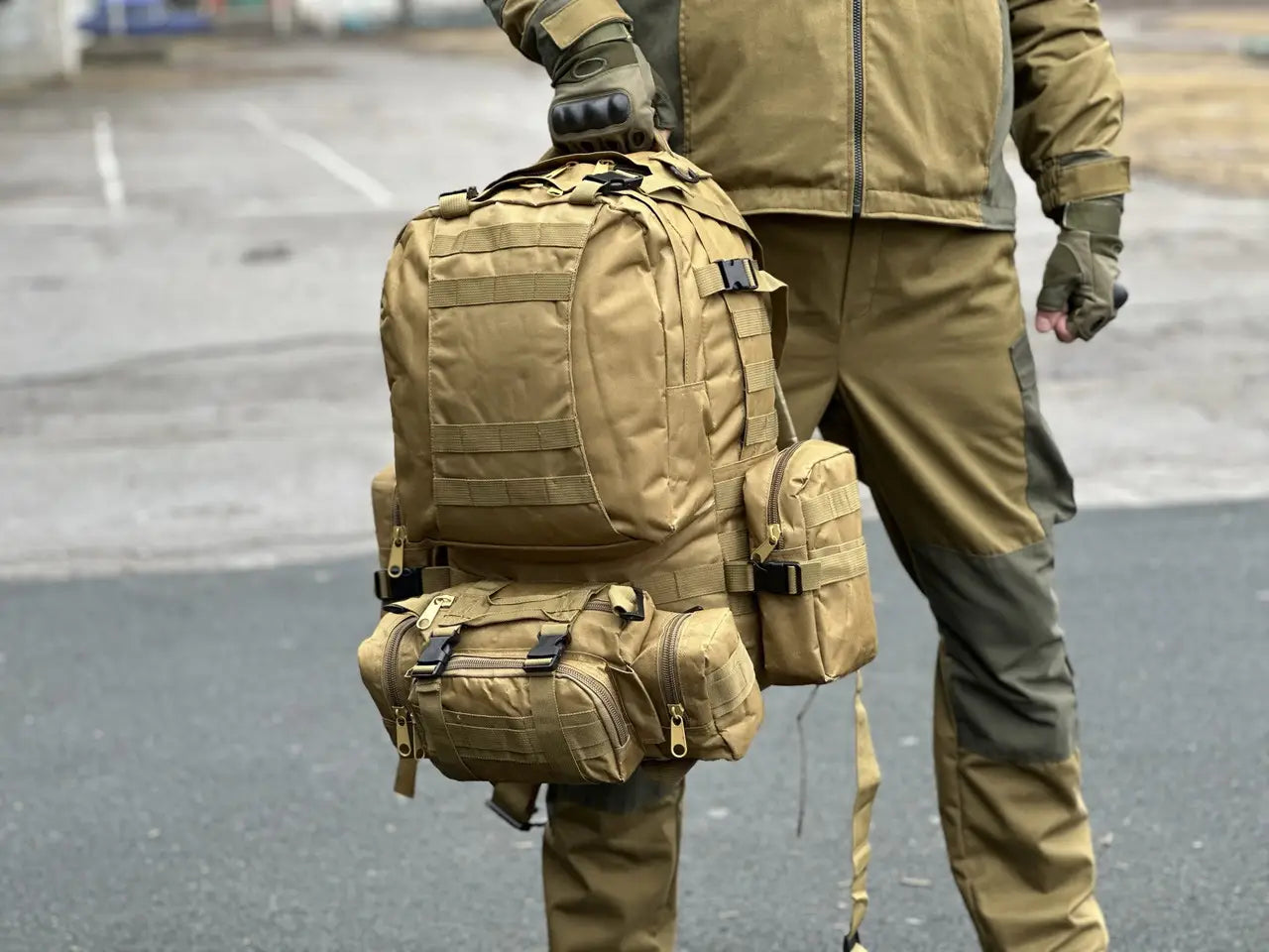 Men's Tactical Travel Backpack – Large Army Camouflage Oxford Cloth, Dual-Shoulder Mountaineering Bag for Outdoor Adventures