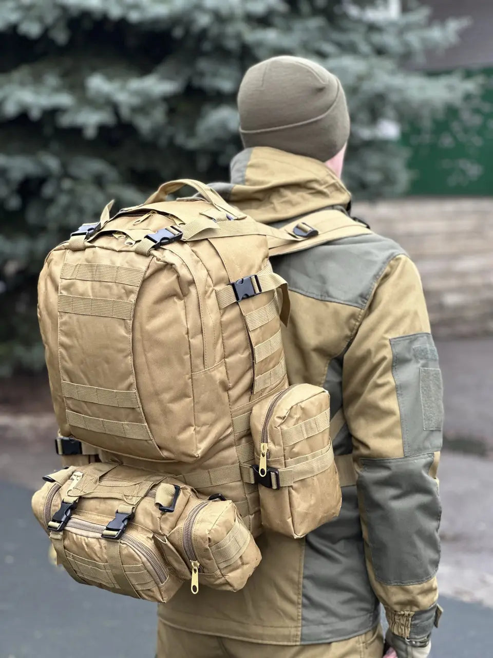 Men's Tactical Travel Backpack – Large Army Camouflage Oxford Cloth, Dual-Shoulder Mountaineering Bag for Outdoor Adventures
