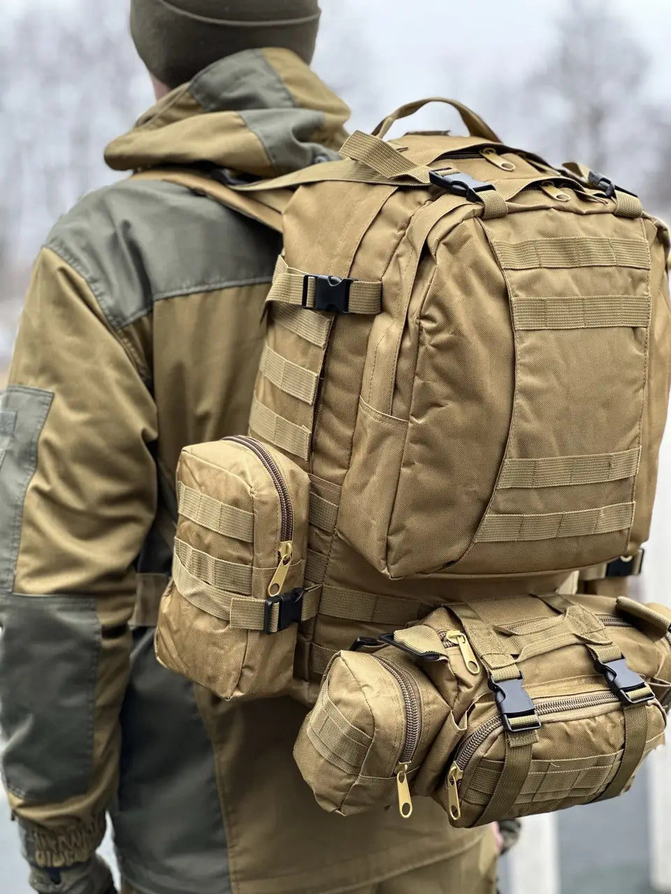 Men's Tactical Travel Backpack – Large Army Camouflage Oxford Cloth, Dual-Shoulder Mountaineering Bag for Outdoor Adventures