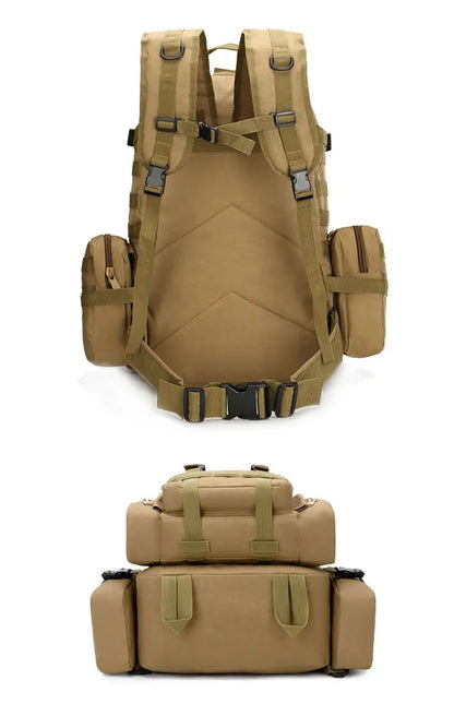 Men's Tactical Travel Backpack – Large Army Camouflage Oxford Cloth, Dual-Shoulder Mountaineering Bag for Outdoor Adventures