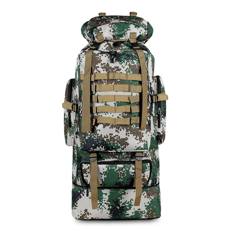 Large Capacity Oxford Cloth Outdoor Sports Mountaineering Bag – 72x34x17cm, Breathable & Shockproof, Camouflage Pattern