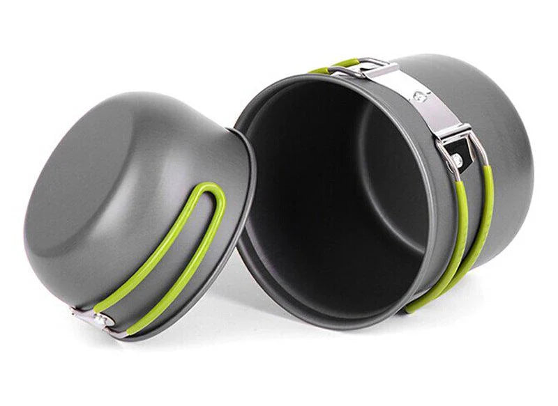 Outdoor Portable Camping Cooker with Cutlery Set, Lightweight Aluminum Alloy for 1-2 People