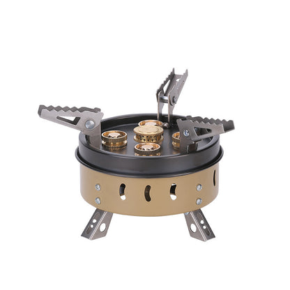 Portable Windproof Camping Gas Stove Set, Butane-Fueled, 1KG, Ideal for 3-5 People