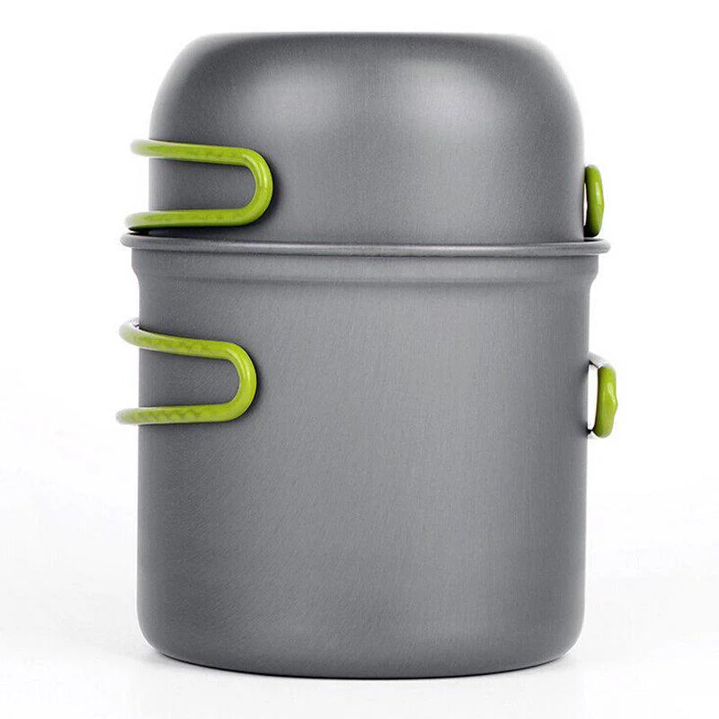 Outdoor Portable Camping Cooker with Cutlery Set, Lightweight Aluminum Alloy for 1-2 People