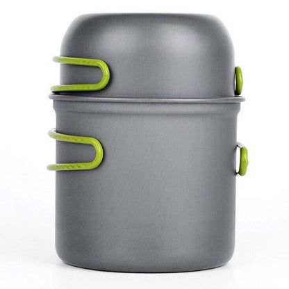 Outdoor Portable Camping Cooker with Cutlery Set, Lightweight Aluminum Alloy for 1-2 People