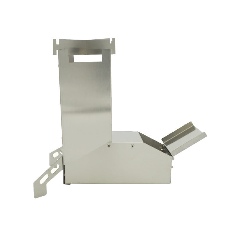 Black Titanium Portable Stainless Steel Folding Camping BBQ Wood Stove with Instruction Manual