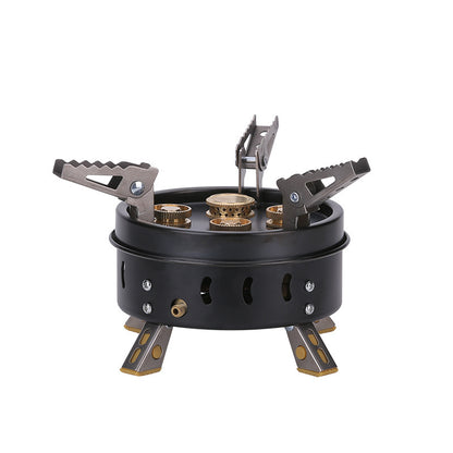 Portable Windproof Camping Gas Stove Set, Butane-Fueled, 1KG, Ideal for 3-5 People