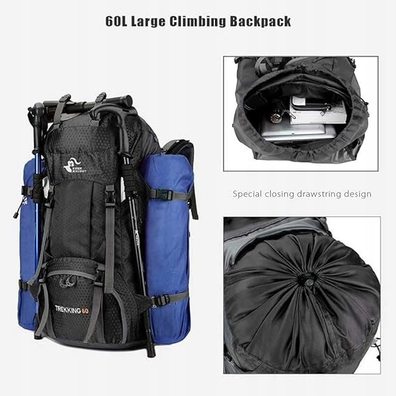 60L Waterproof Hiking & Mountaineering Backpack – Durable Oxford Material, Unisex Outdoor Gear for Camping & Climbing