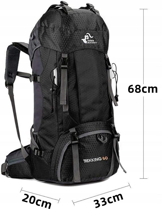 60L Waterproof Hiking & Mountaineering Backpack – Durable Oxford Material, Unisex Outdoor Gear for Camping & Climbing