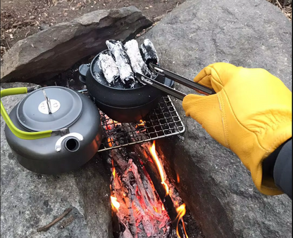 Portable Camping Cookware Set – Ultra-Light Outdoor Kettle, Pot, Pan & Stove for 2-3 People, Compact Survival Gear