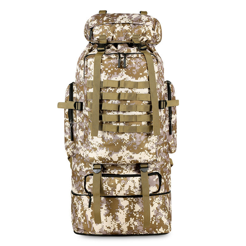 Large Capacity Oxford Cloth Outdoor Sports Mountaineering Bag – 72x34x17cm, Breathable & Shockproof, Camouflage Pattern
