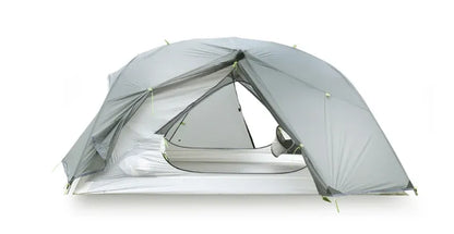 Double Layer Four-Season Camping Tent for 2-3 People with Aluminum Poles Black Waterproof Silicone-Coated Nylon