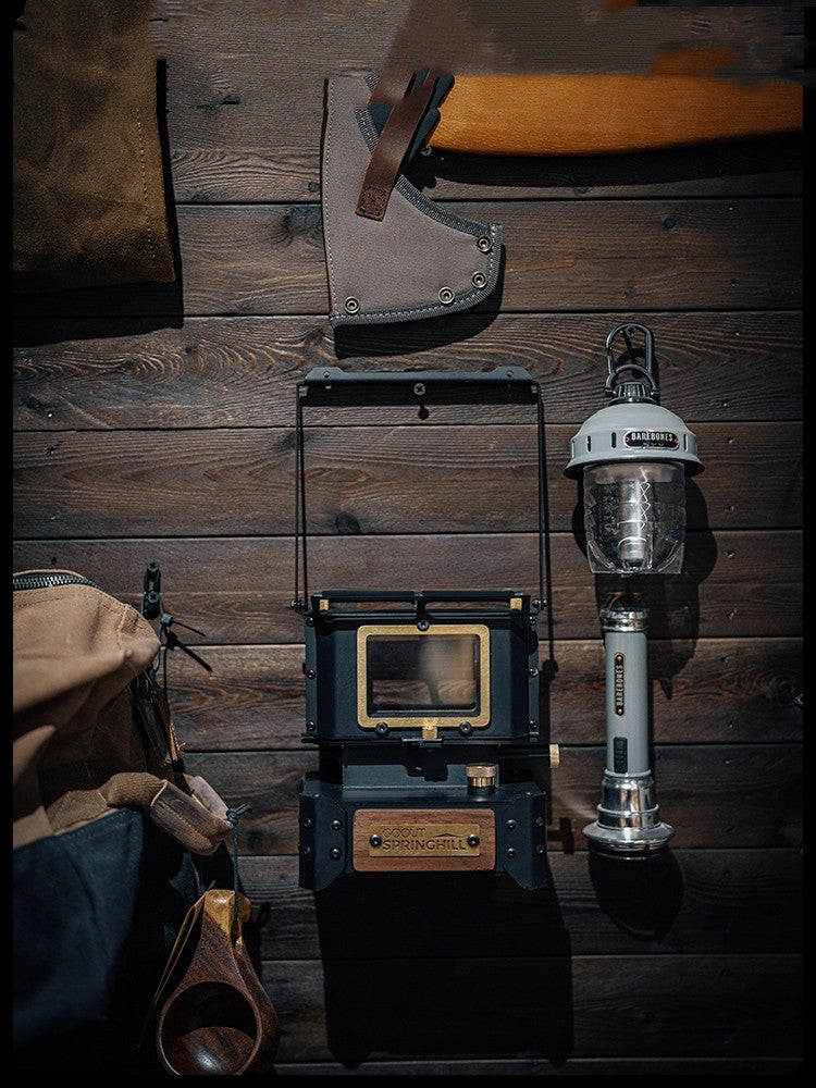 Camping Glass Lamp Mini Stove for Tea Boiling, 304 Stainless Steel Heating Stove, Kerosene Fuel