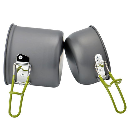 Outdoor Portable Camping Cooker with Cutlery Set, Lightweight Aluminum Alloy for 1-2 People