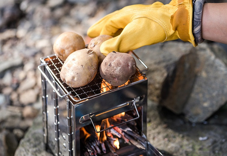 Stainless Steel Portable Folding Firewood Stove, Multi-Fuel Outdoor BBQ Grill