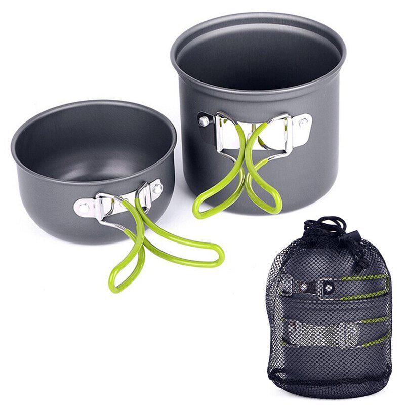 Outdoor Portable Camping Cooker with Cutlery Set, Lightweight Aluminum Alloy for 1-2 People