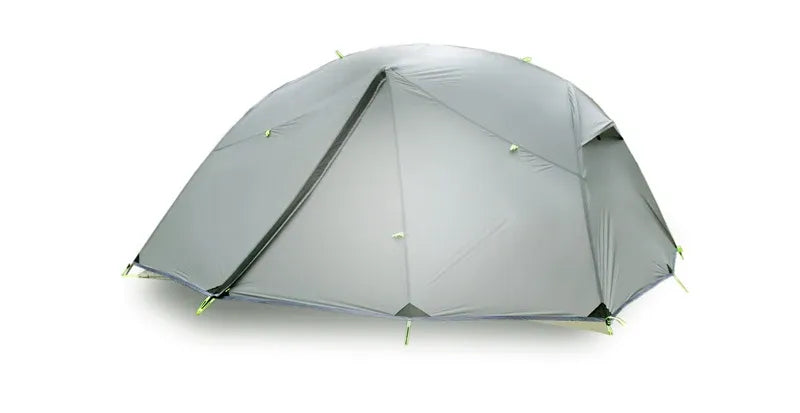Double Layer Four-Season Camping Tent for 2-3 People with Aluminum Poles Black Waterproof Silicone-Coated Nylon