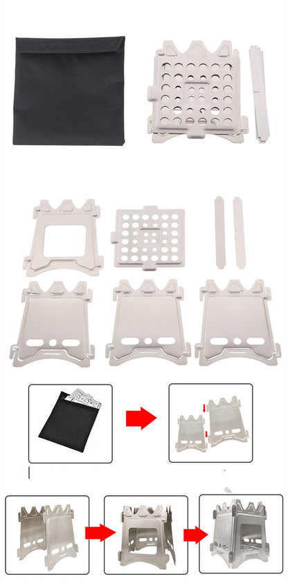 Cassette Stove Outdoor Camping Cookout Mini Stove, Multi-Purpose Charcoal Grill for 3-5 People