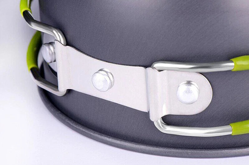 Outdoor Portable Camping Cooker with Cutlery Set, Lightweight Aluminum Alloy for 1-2 People
