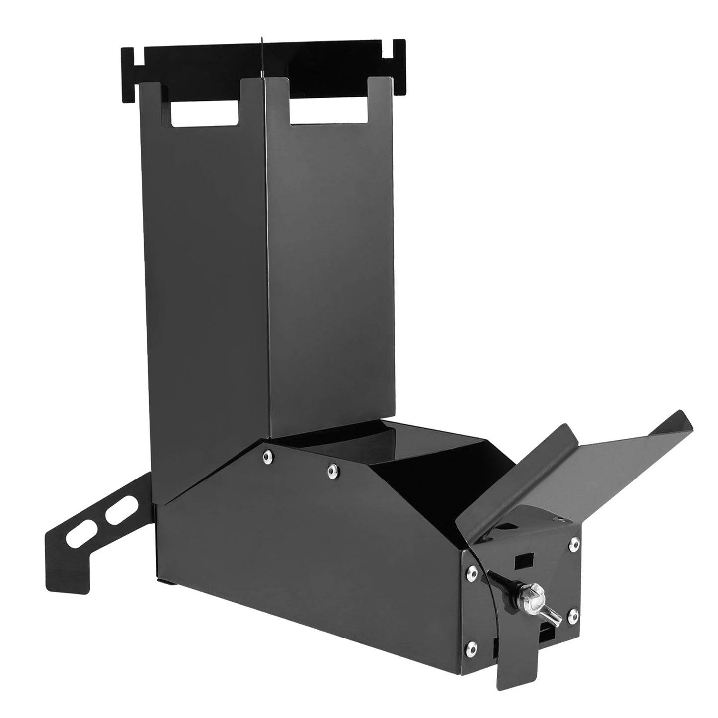 Black Titanium Portable Stainless Steel Folding Camping BBQ Wood Stove with Instruction Manual